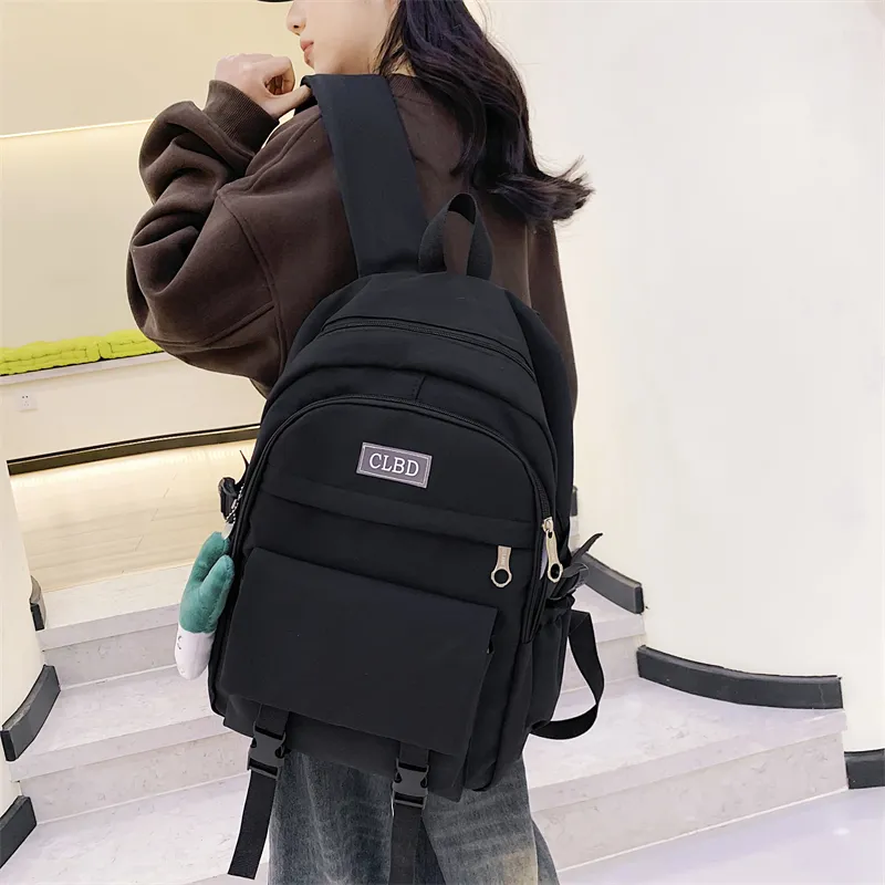 NIGEER Nylon Backpacks Women's Blue/Purple/Pink/Black-12