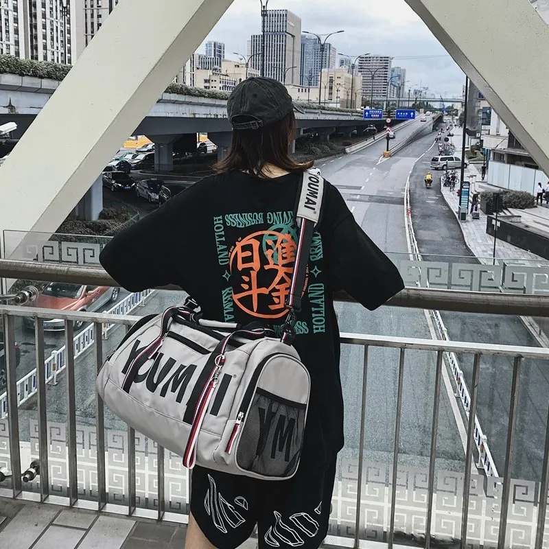 NIGEER Nylon Gym Bag Large Size Unisex Black/Pink/Red/Gray-7