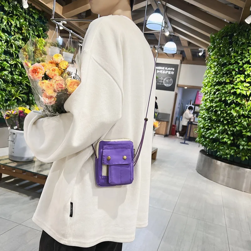 NIGEER Nylon Crossbody Bag Mini Unisex Black/White/Green/Purple-23