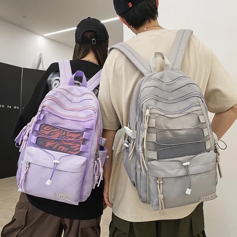 NIGEER Nylon Backpacks Backpack Regular Unisex Black/Purple/Gray/Brick Red-7