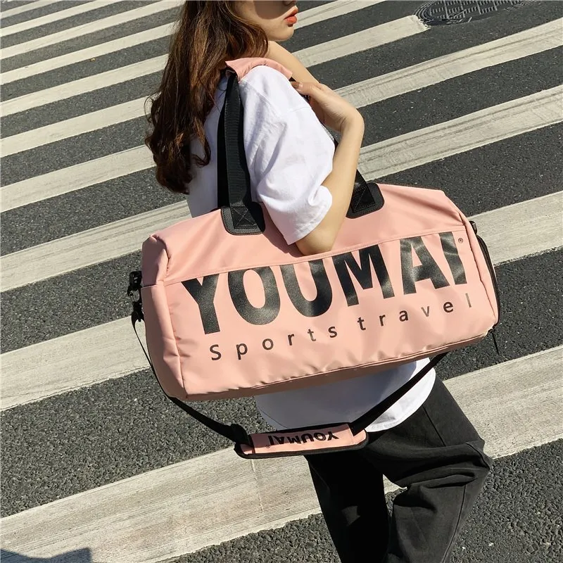 NIGEER Nylon Gym Bag Large Size Unisex Pink/Red/Green/Khaki/Black-2