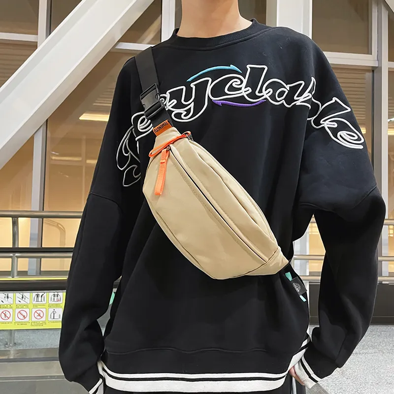 NIGEER Nylon Crossbody Bags Fanny Pack Sling Bags Regular Unisex Black/White/Khaki-9