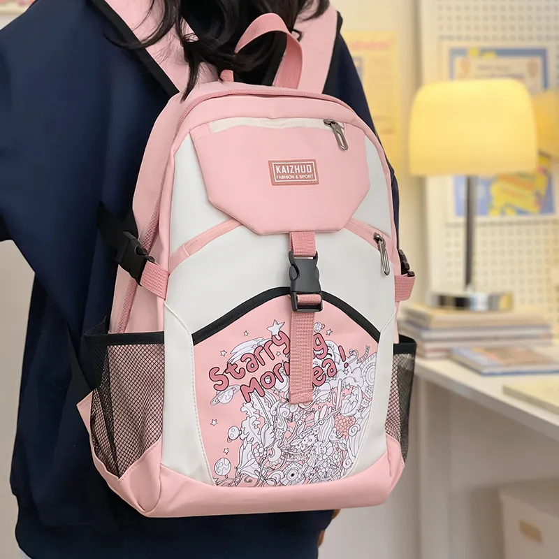 NIGEER Nylon Backpack Regular Women's Pink/Brown/Gray/Blue/Black-1