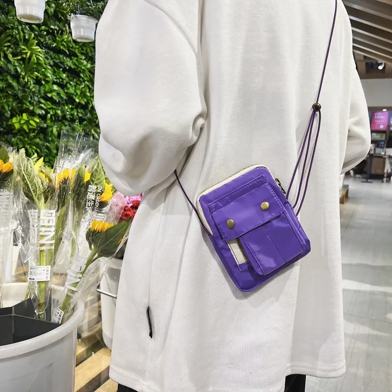 NIGEER Nylon Crossbody Bag Mini Unisex Black/White/Green/Purple-22