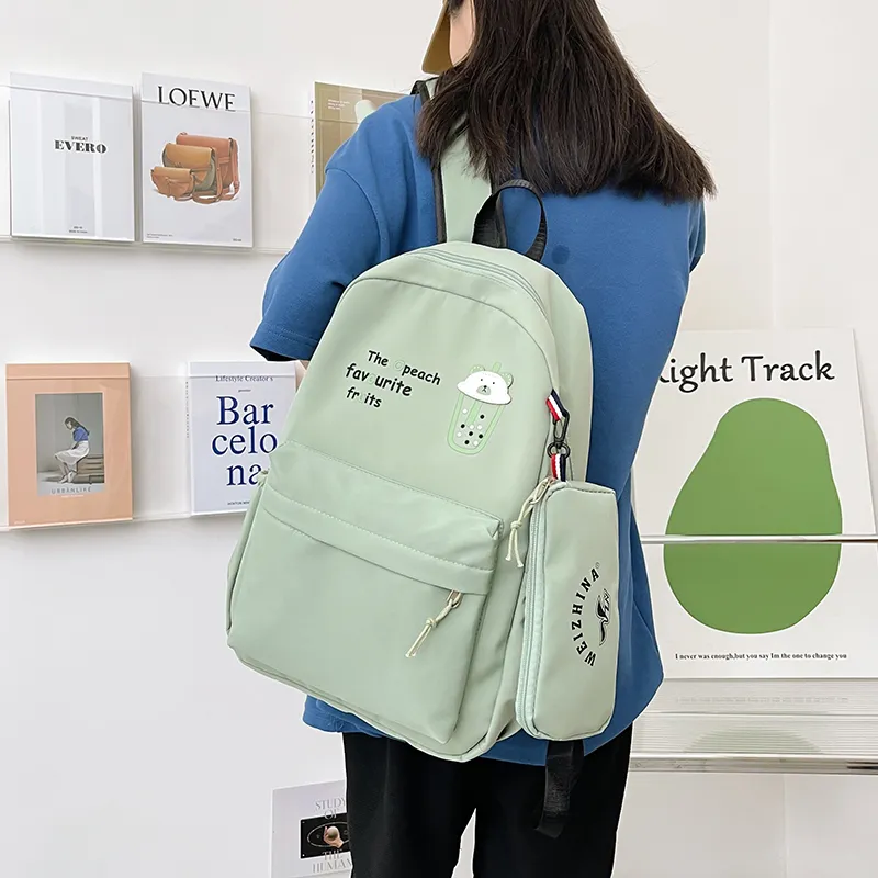 NIGEER Nylon Backpack Regular Women's Pink/Blue/Black/Pumpkin/Purple/Green-19