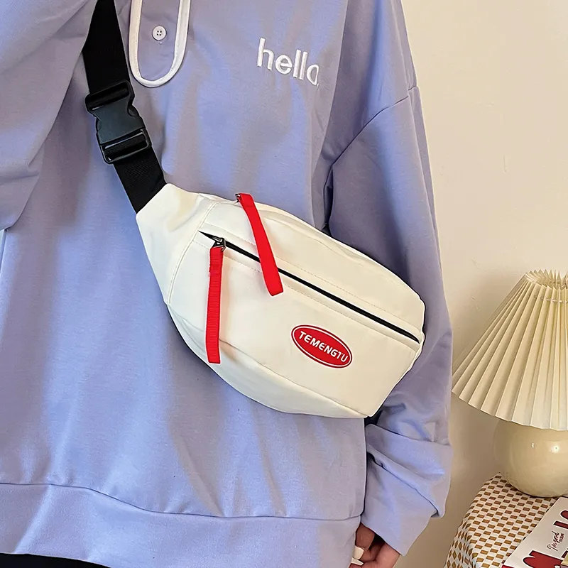 NIGEER Nylon Sling Bag Regular Women's White & Orange/White & Red/Black & Orange/Black & Green/Red-8