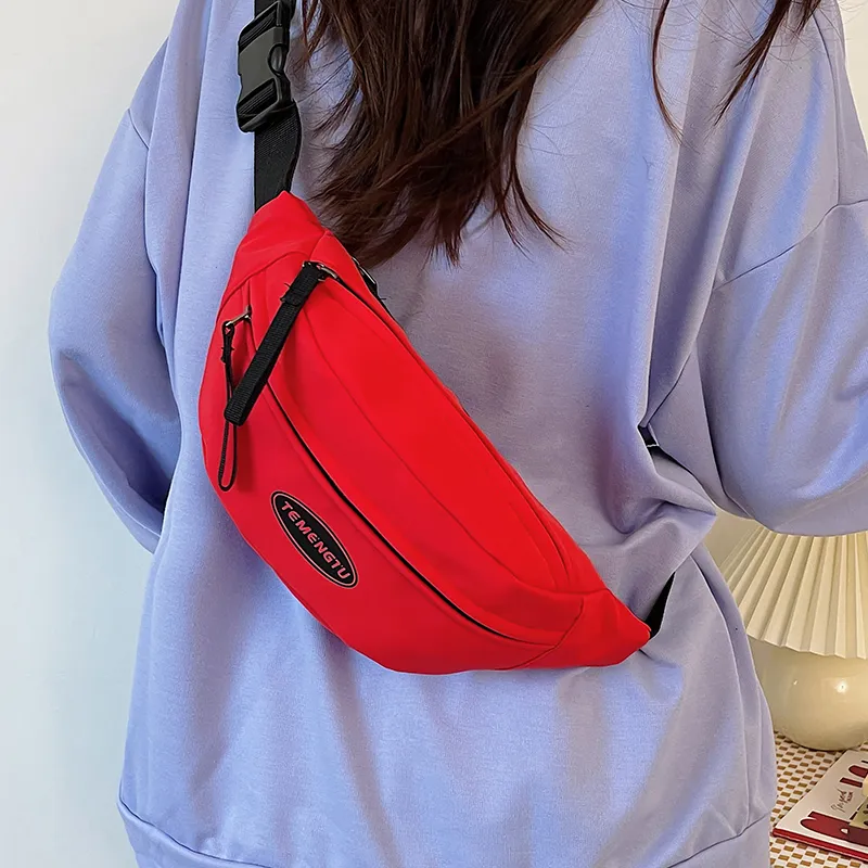 NIGEER Nylon Sling Bag Regular Women's White & Orange/White & Red/Black & Orange/Black & Green/Red-19
