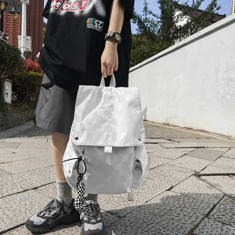 NIGEER Nylon Backpack Regular Unisex Black/White-11