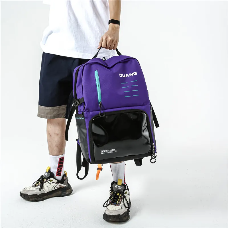 NIGEER Oxford Basketball Bag Backpack Medium Size Men's Black/Purple-6