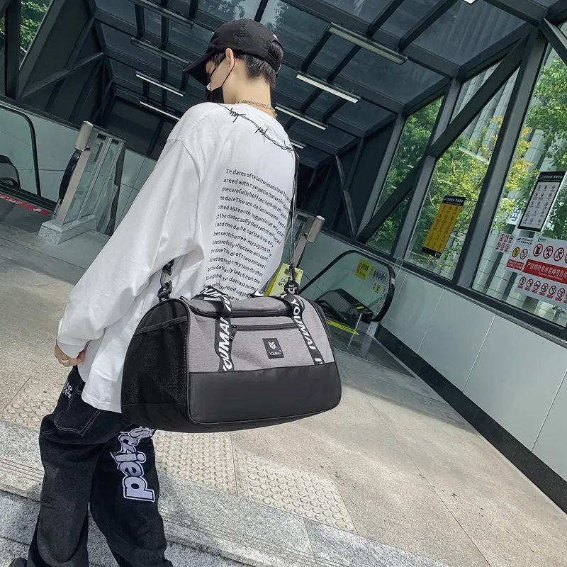NIGEER Oxford Gym Bag Medium Size Unisex Black/Purple/Pink/Brick Red/Gray/Blue-16