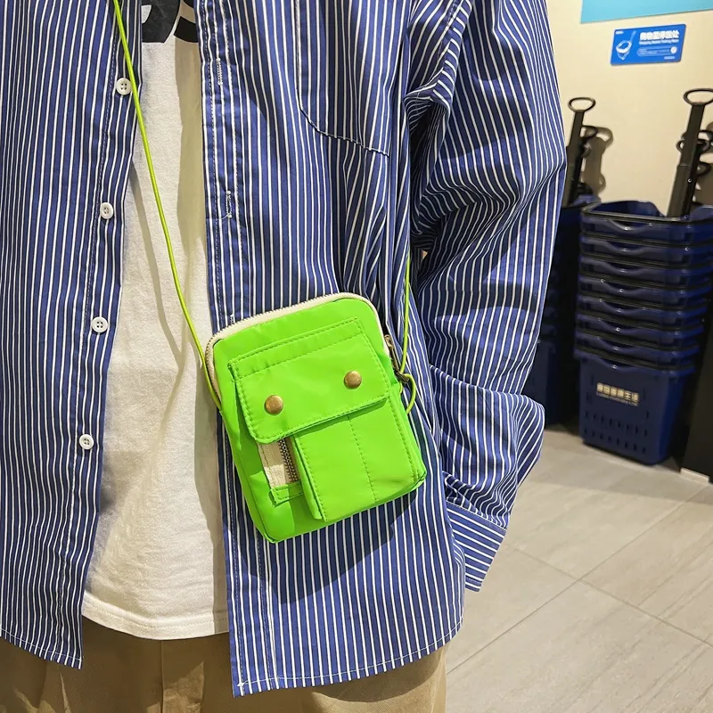 NIGEER Nylon Crossbody Bag Mini Unisex Black/White/Green/Purple-15