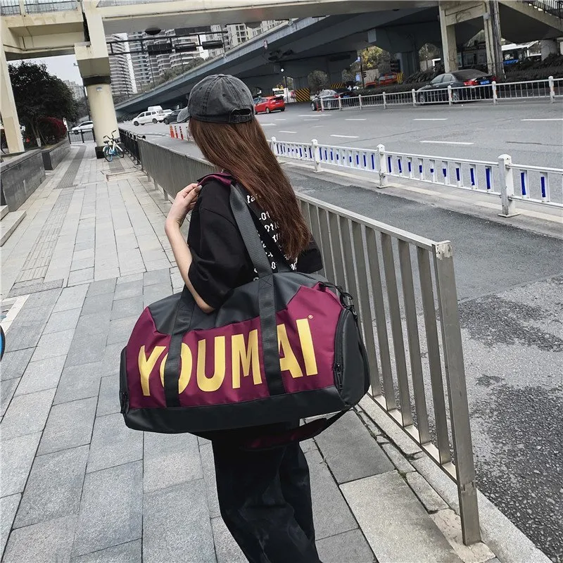 NIGEER Nylon Gym Bag Medium Size Unisex Black/Yellow/Khaki/Pink/Purple-14