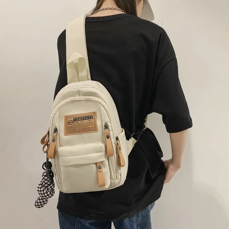 NIGEER Nylon Shoulder Bags Fanny Pack Sling Bags Unisex Black/White/Khaki/Burgundy-6