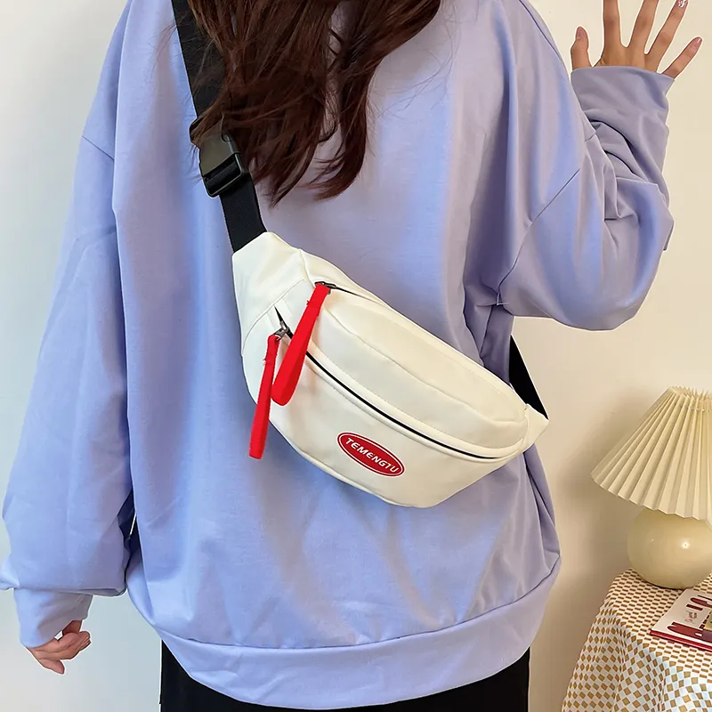 NIGEER Nylon Sling Bag Regular Women's White & Orange/White & Red/Black & Orange/Black & Green/Red-12