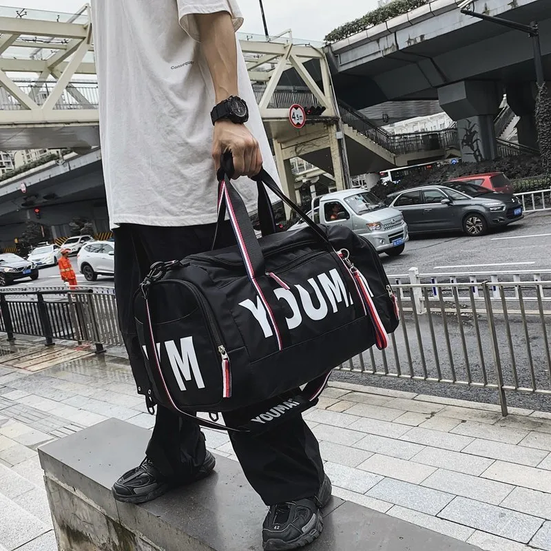 NIGEER Nylon Gym Bag Large Size Unisex Black/Pink/Red/Gray-1