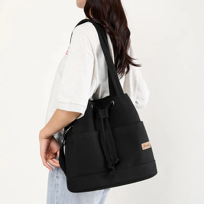 NIGEER Canvas Bag, Shoulder Bag Regular Women's Green/Coffee/Gray/Ecru/Black-17