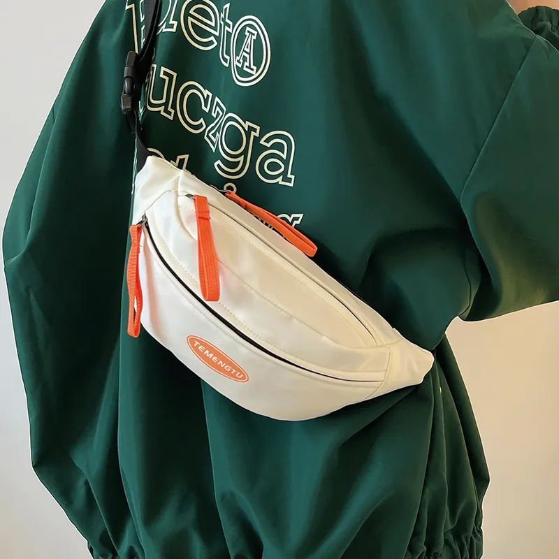 NIGEER Nylon Sling Bag Regular Women's White & Orange/White & Red/Black & Orange/Black & Green/Red-6