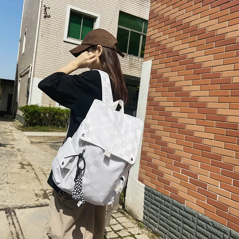 NIGEER Nylon Backpack Regular Unisex Black/White-16