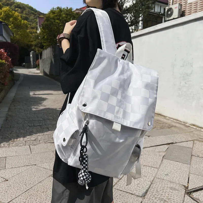 NIGEER Nylon Backpack Regular Unisex Black/White-15