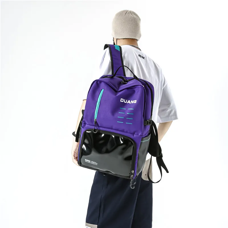 NIGEER Oxford Basketball Bag Backpack Medium Size Men's Black/Purple-5