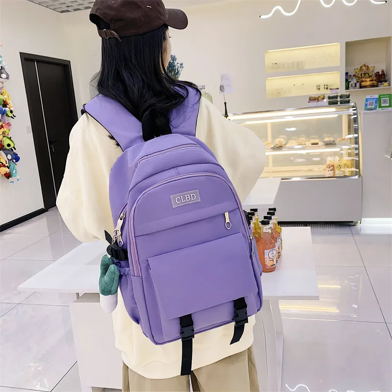 NIGEER Nylon Backpacks Women's Blue/Purple/Pink/Black-6