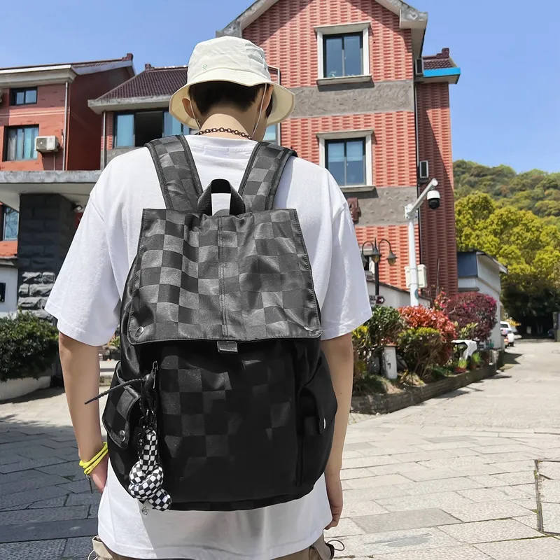 NIGEER Nylon Backpack Regular Unisex Black/White-7