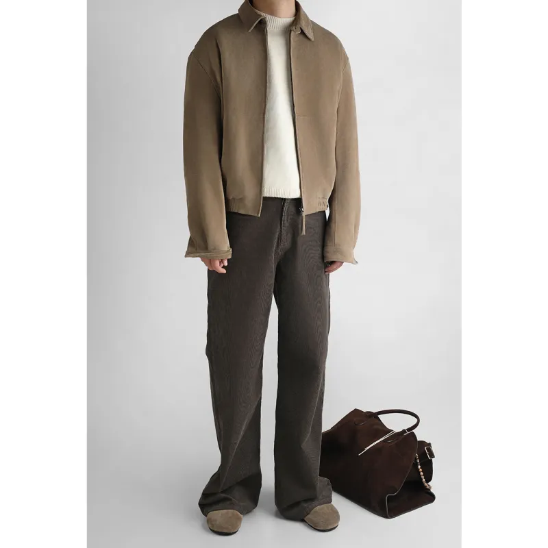 ROOLRREN Casual Pants Men's Washed Brown-1