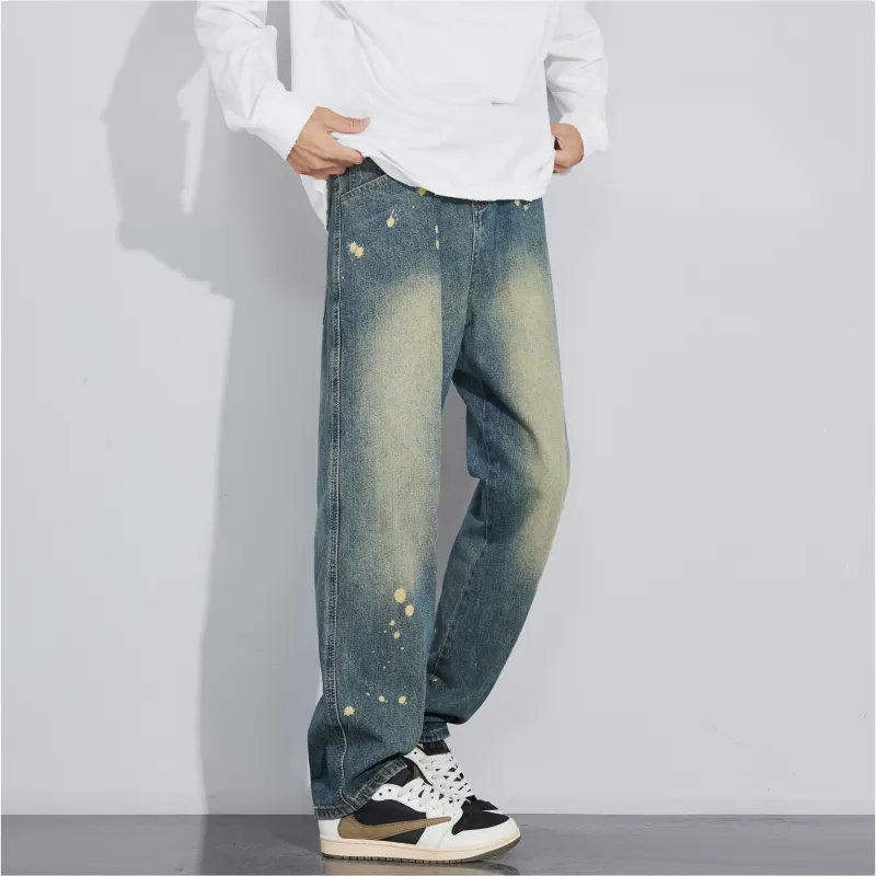 SIMPLE RIMLESS/SRME Jeans Unisex Vintage Blue-4