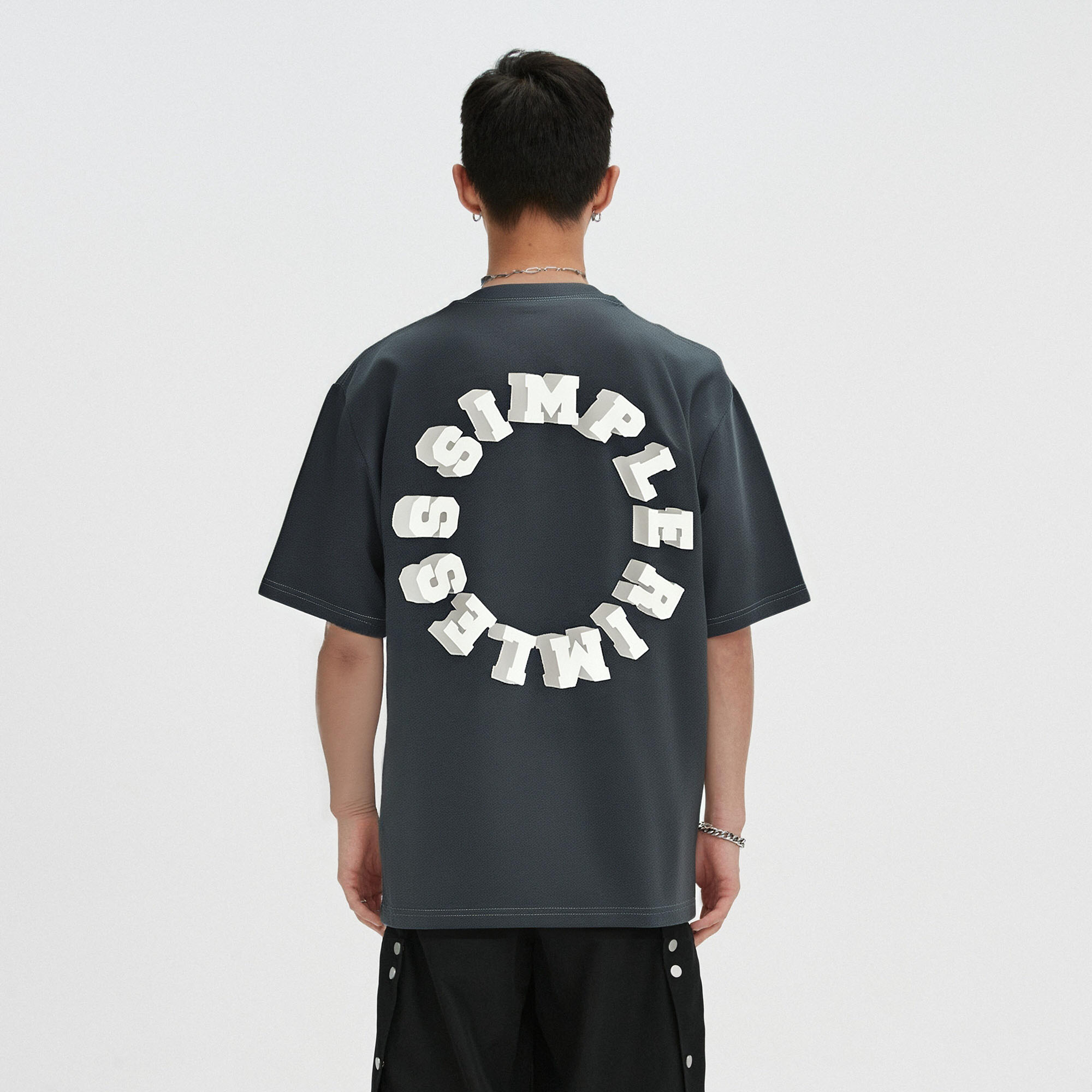 SIMPLE RIMLESS/SRME T-Shirt Unisex Black (White Text) S - POIZON