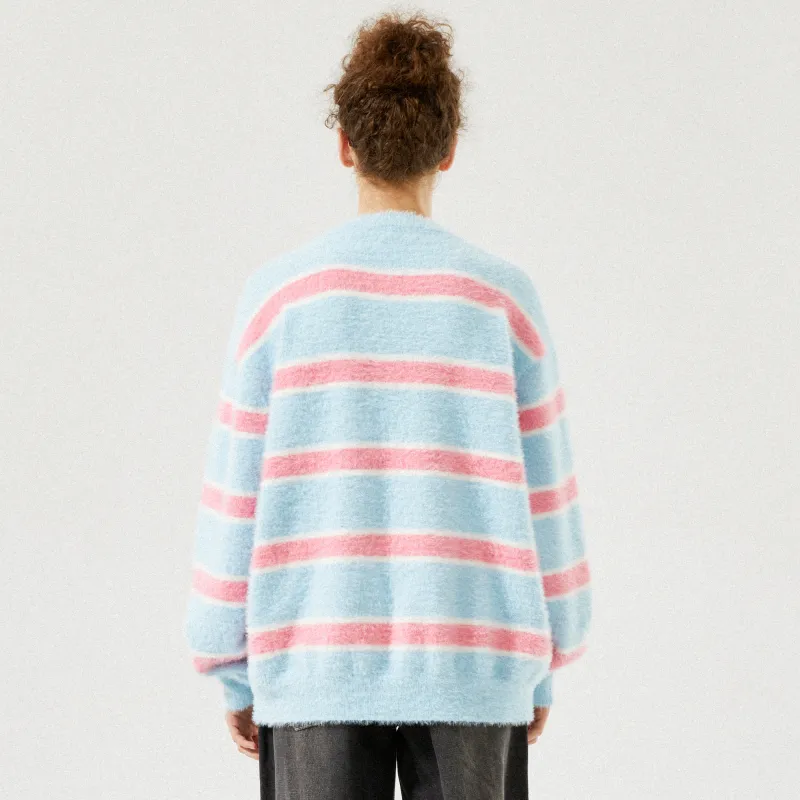 SIMPLE RIMLESS/SRME Knitwear Unisex Black White Stripes-5