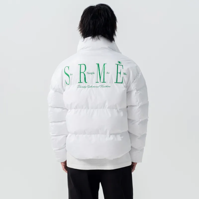 SIMPLE RIMLESS/SRME Puffer Jacket Unisex White-2