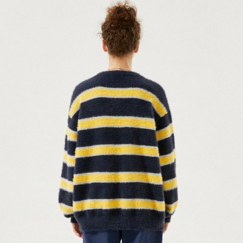 SIMPLE RIMLESS/SRME Knitwear Unisex Black White Stripes-2