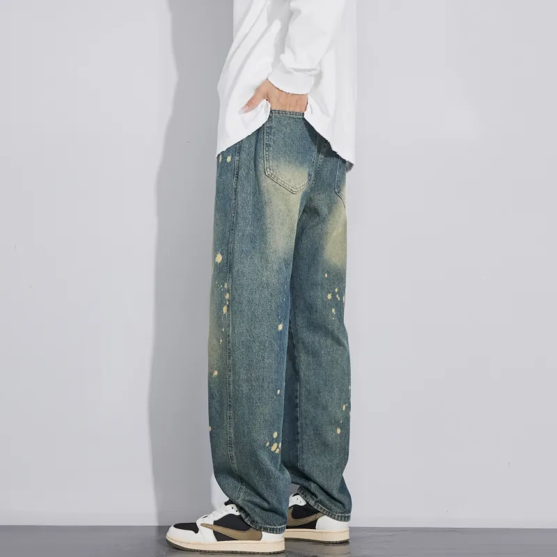 SIMPLE RIMLESS/SRME Jeans Unisex Vintage Blue-5