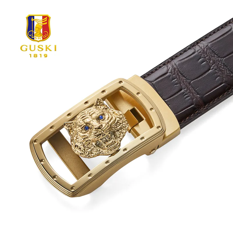 GUSKI Cow Leather Belts Men's 3.5cm-6