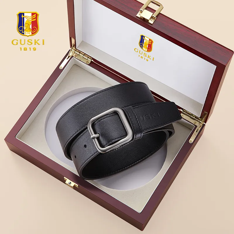 GUSKI Top Grain Cow Leather Leather Belts Women's 3.2cm-5