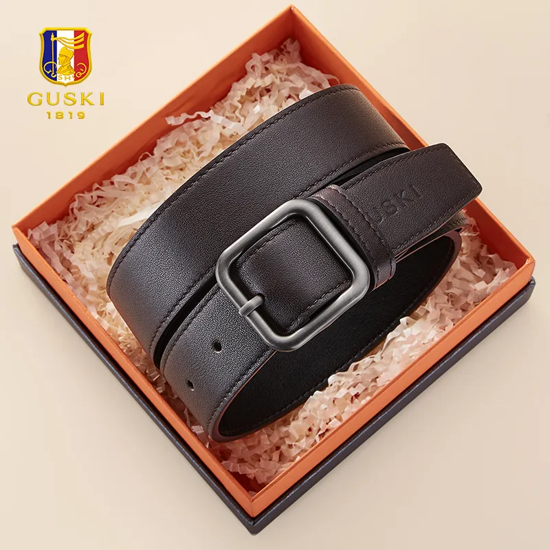 GUSKI Top Grain Cow Leather Leather Belts Women's 3.2cm-7