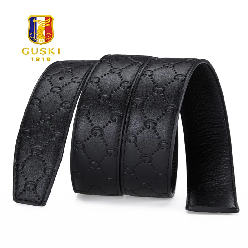 GUSKI Split Cow Leather Belts Men's Width  3.8cm-2
