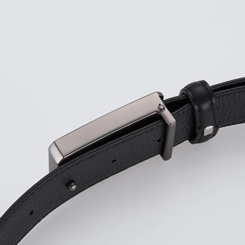 GUSKI Top Grain Cow Leather Smooth Buckle Belt, Elegance Pants Belt Men's Width 3.4cm Gift Box Set-5