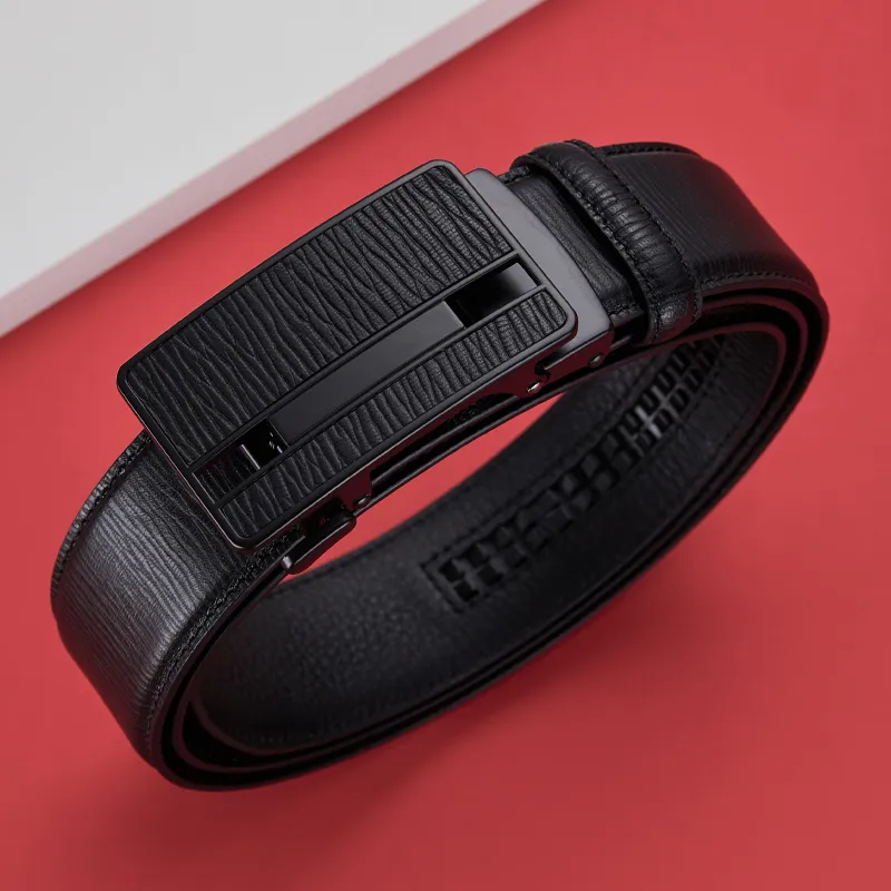 GUSKI Top Grain Cow Leather Belt, Luxury Elegance Belt Men's Width 3.5cm Gift Box Set-1