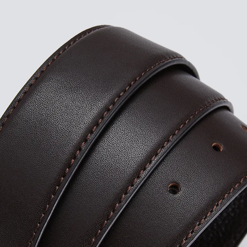 GUSKI Top Grain Cow Leather Smooth Buckle Belt, Elegance Pants Belt Men's Width 3.4cm Gift Box Set-9