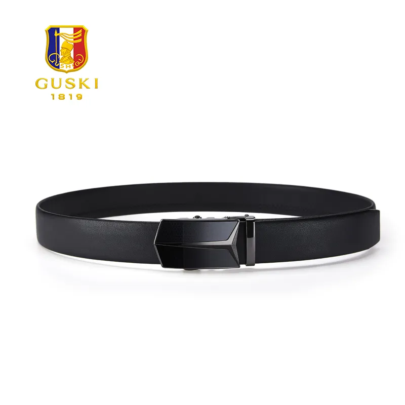 GUSKI Top Grain Cow Leather Belts Men's Width  3.5cm-4