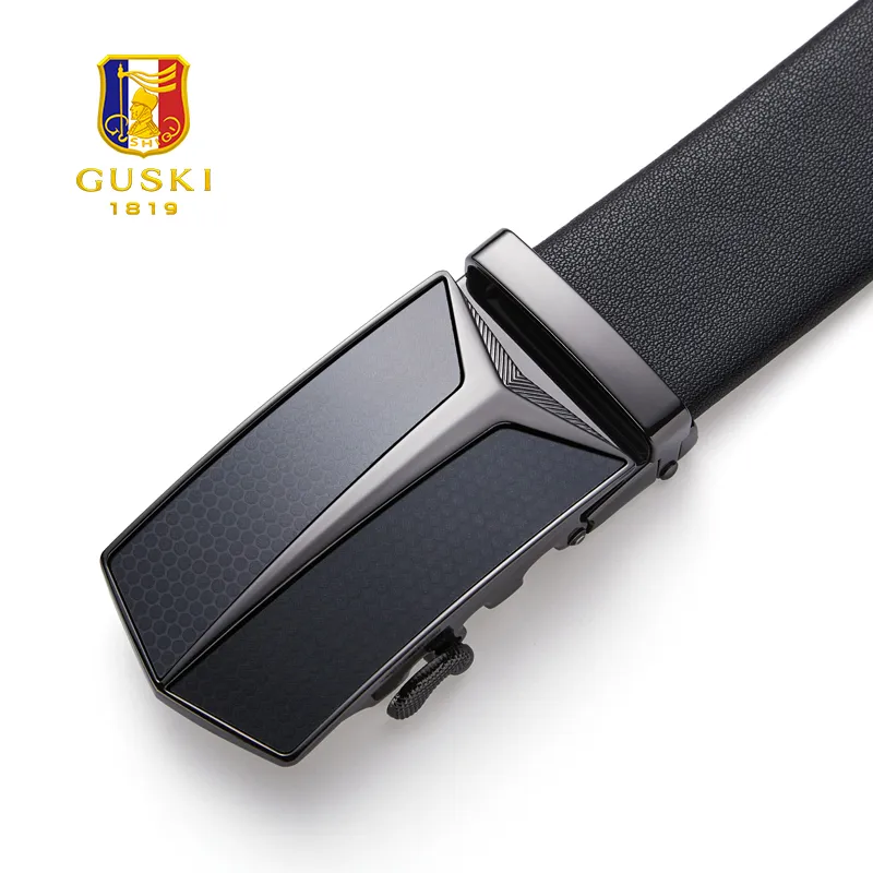 GUSKI Top Grain Cow Leather Belts Men's Width  3.5cm-5