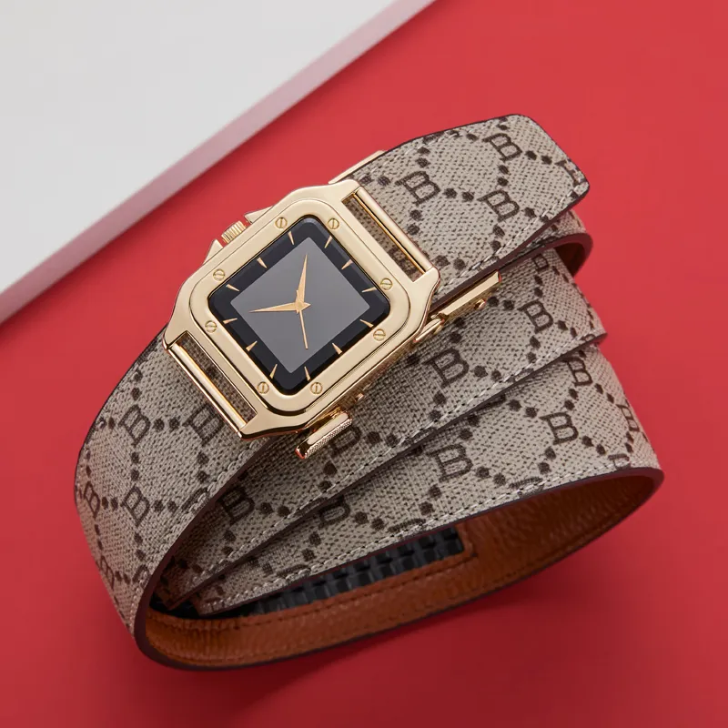 GUSKI Cow Leather Belt Husband-Like Style Monogram Belt. Men's Gunmetal Gold Silver Width: 3.5cm-9