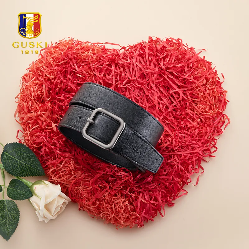 GUSKI Top Grain Cow Leather Leather Belts Women's 3.2cm-3