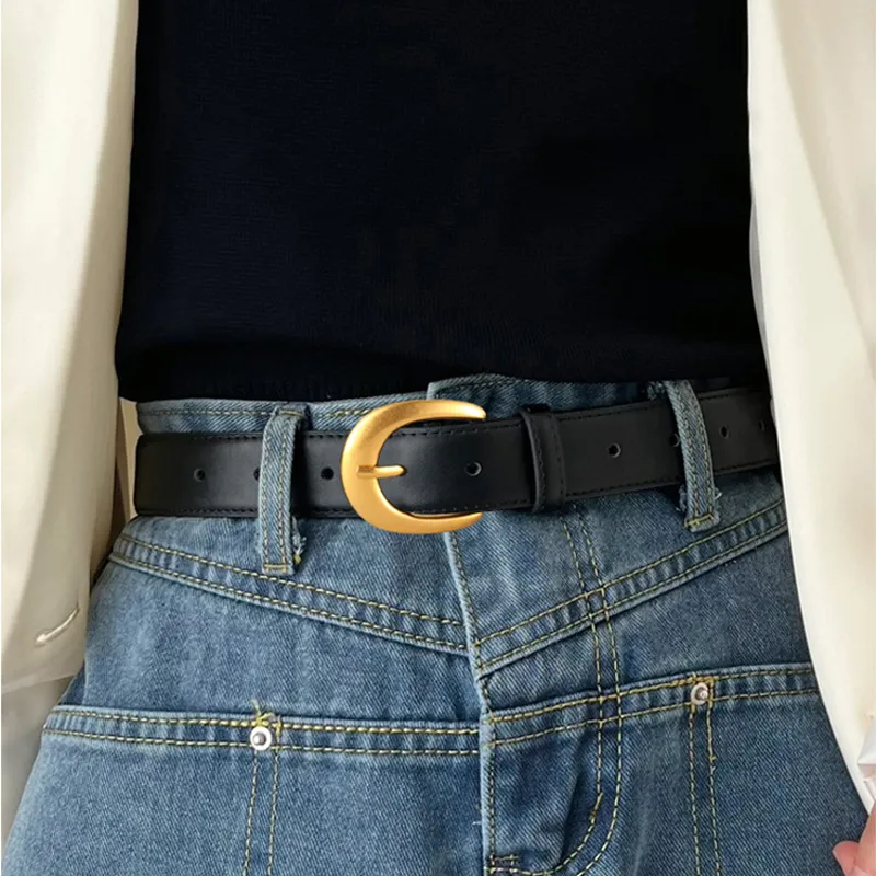 GUSKI Split Cow Leather Cow Split Leather Belts Women's Width 2.8CM-3