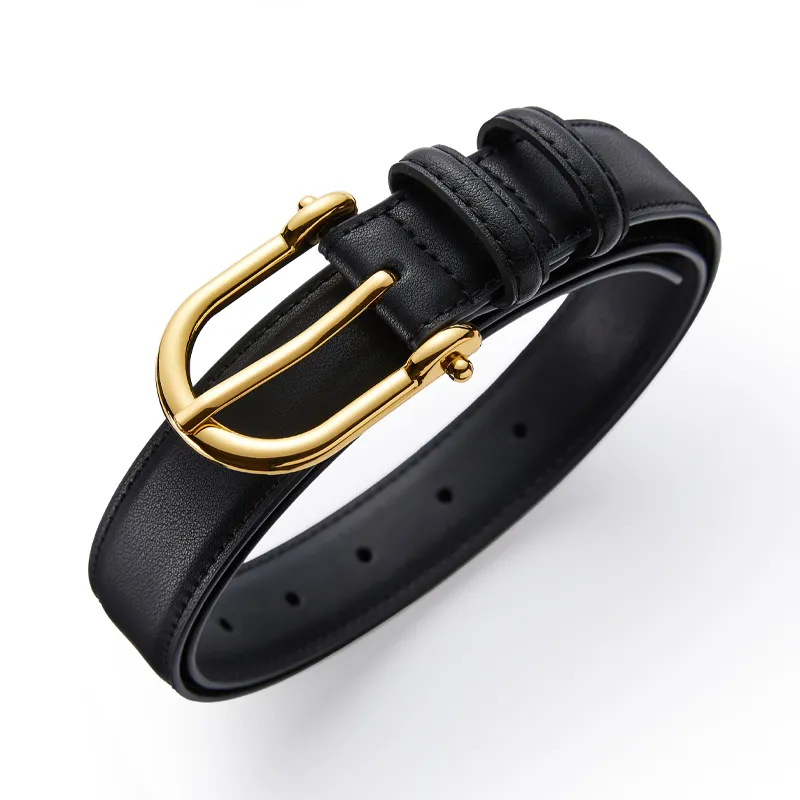 GUSKI Alloy Leather Belts Women's Silver Width 2.0cm-5