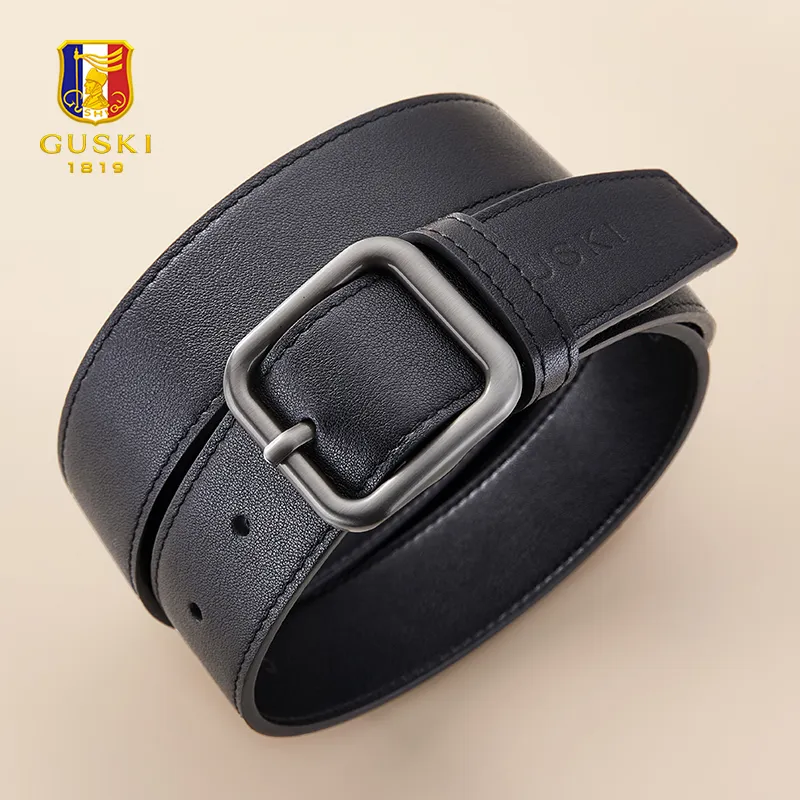 GUSKI Top Grain Cow Leather Leather Belts Women's 3.2cm-4