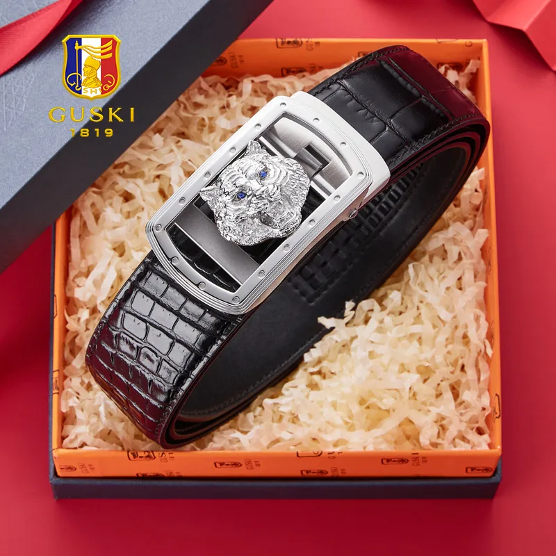 GUSKI Cow Leather Belts Men's 3.5cm-9