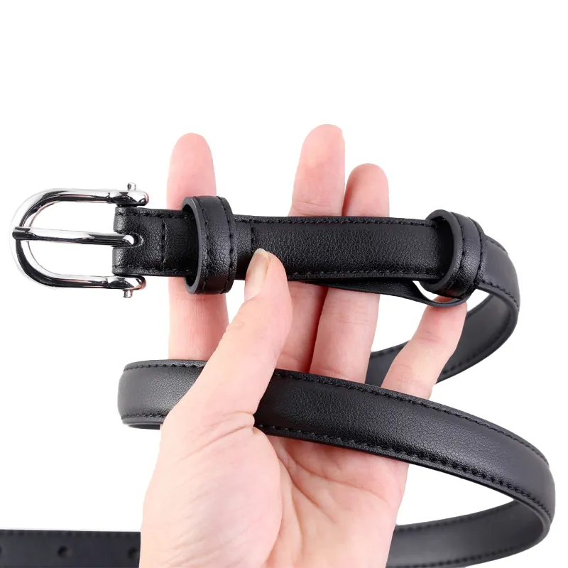 GUSKI Alloy Leather Belts Women's Silver Width 2.0cm-1