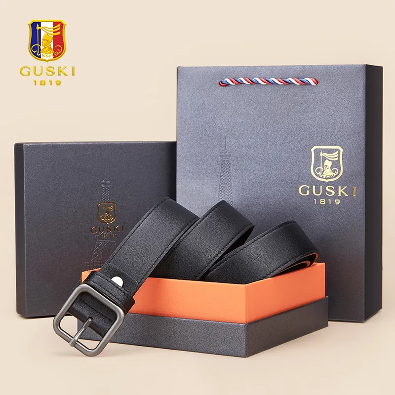 GUSKI Top Grain Cow Leather Leather Belts Women's 3.2cm-2